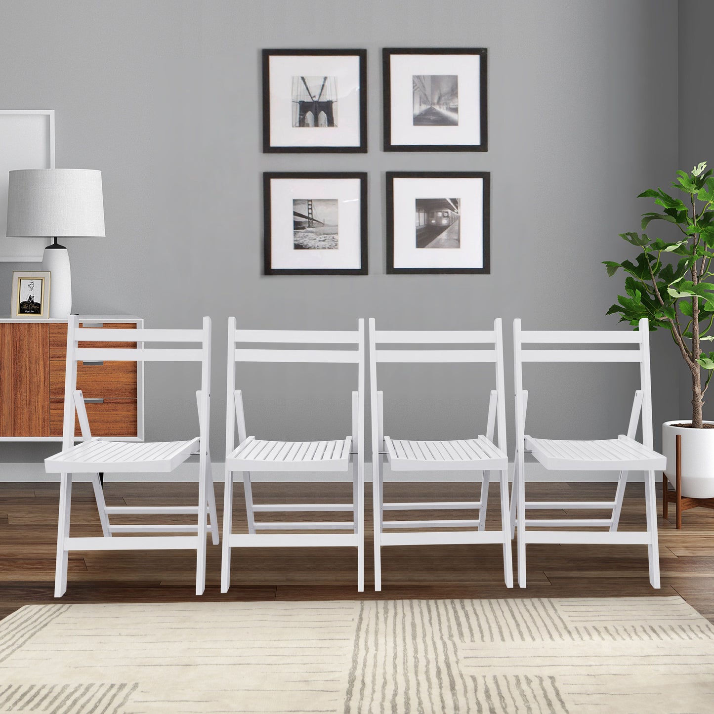 Folding Special Event Chairs, Foldable Style (Set of 4) - White