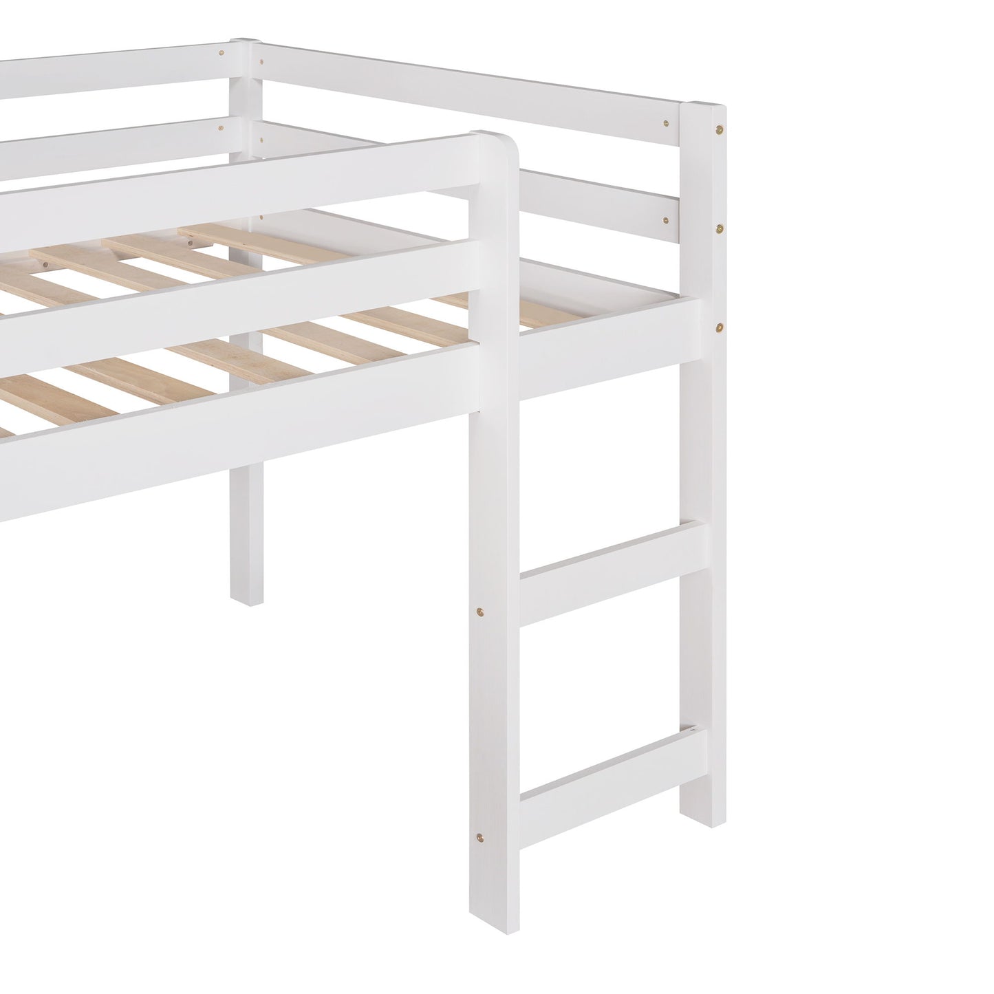 Twin Loft Bed With Slide, Multifunctional Design - White