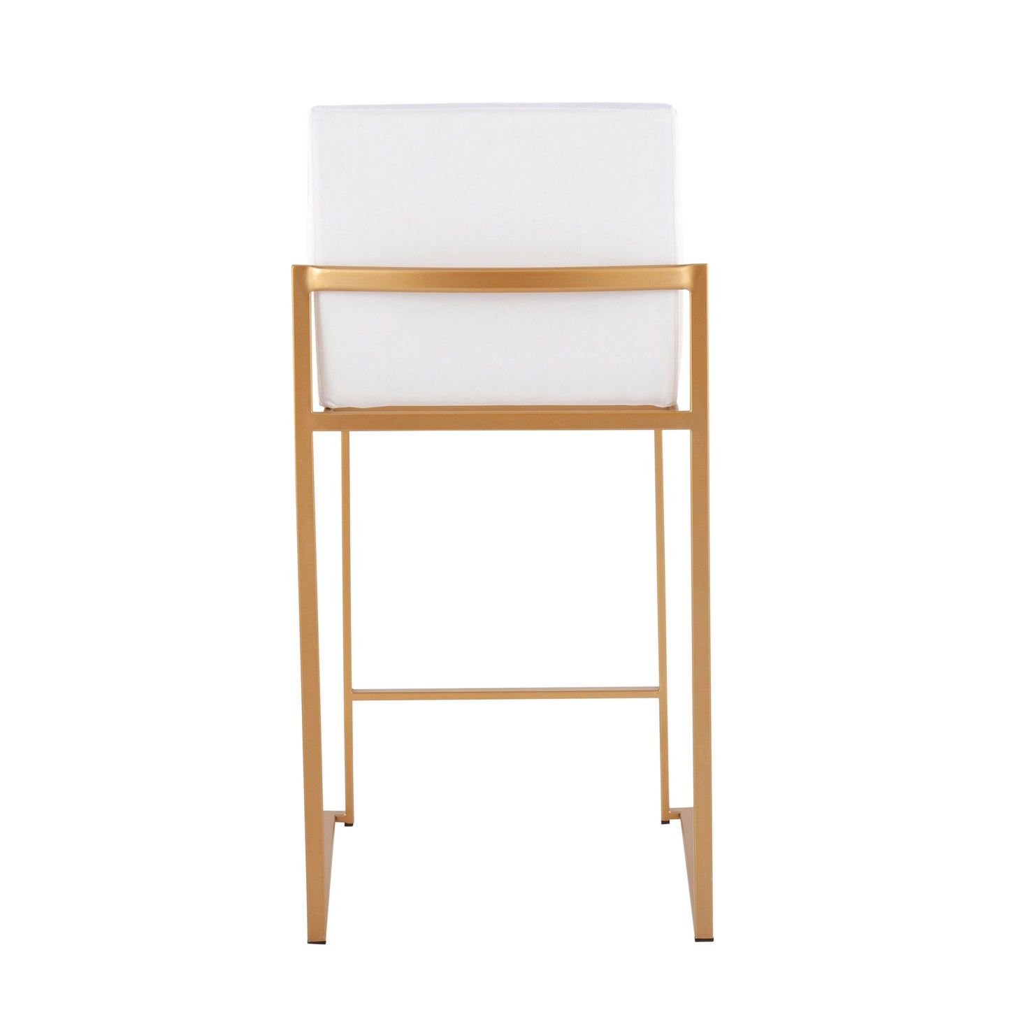 Fuji - Contemporary High Back Counter Stool (Set of 3) - Gold / White