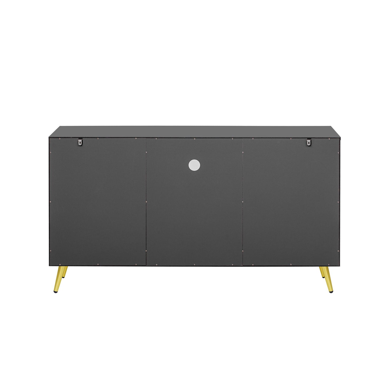 Modern TV Stand For TVs Up To 55", Entertainment Center Media Console, Adjustable Shelf, Metal Legs, Handles And Anti-Tip Device For Living Room - Gray