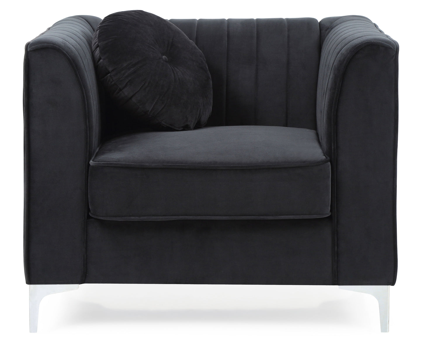 Sleek Modern Sloped Armchair - Black
