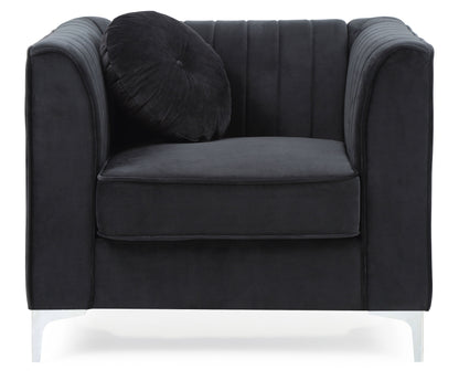 Sleek Modern Sloped Armchair - Black