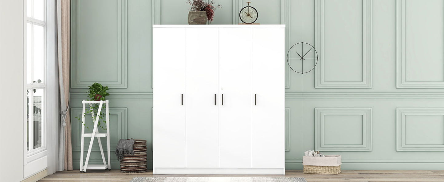4 Door Wardrobe With 1 Drawer - White