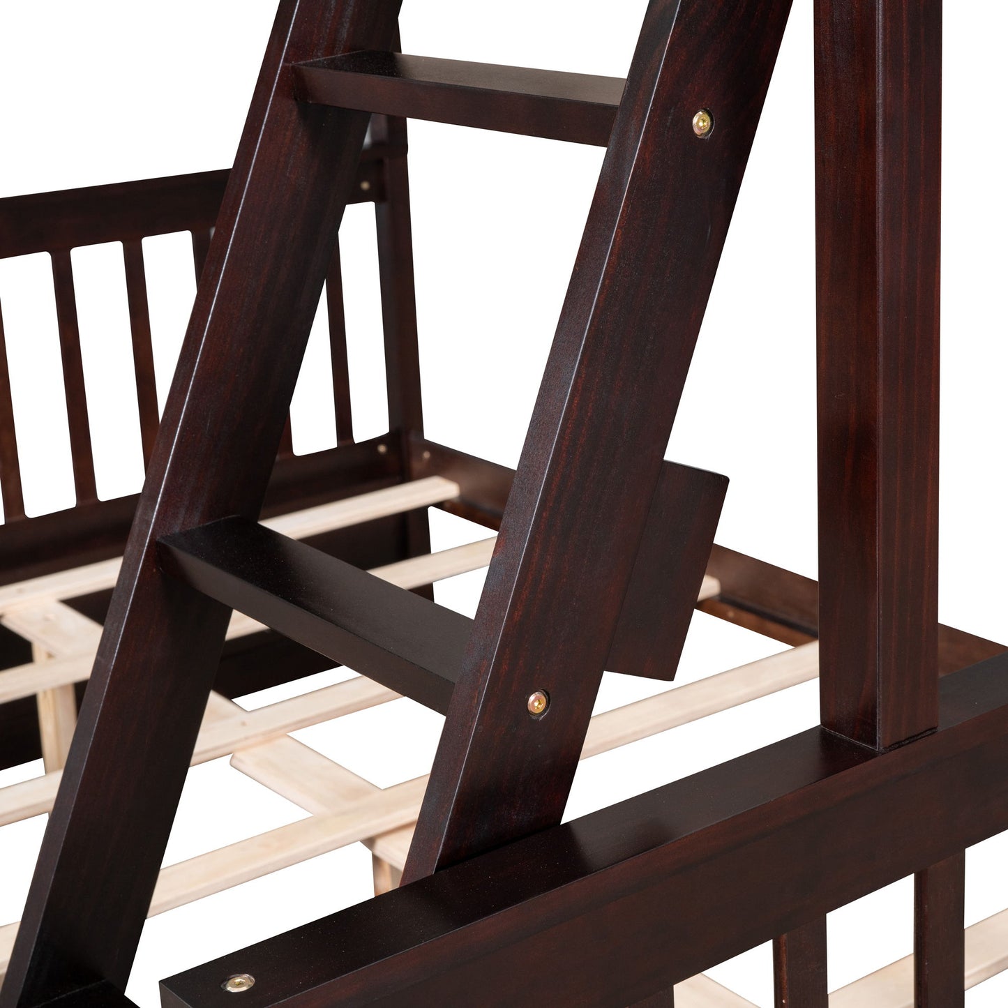 Twin Over Full Bunk Bed With Ladders And Two Storage Drawers - Espresso