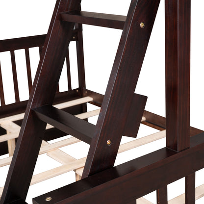 Twin Over Full Bunk Bed With Ladders And Two Storage Drawers - Espresso