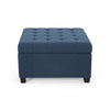Isabella - Elegant Ottoman With Storage Functionality - Navy Blue Fabric