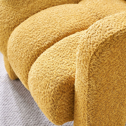 31.10" Wide Boucle Upholstered Accent Chair - Yellow