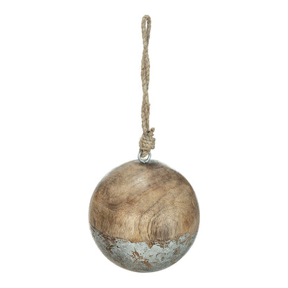 Christmas Ball Ornaments, Wood Decorative Hanging Ball Christmas Tree Ornaments For Holiday Party Decorations (Set of 4) - Brown