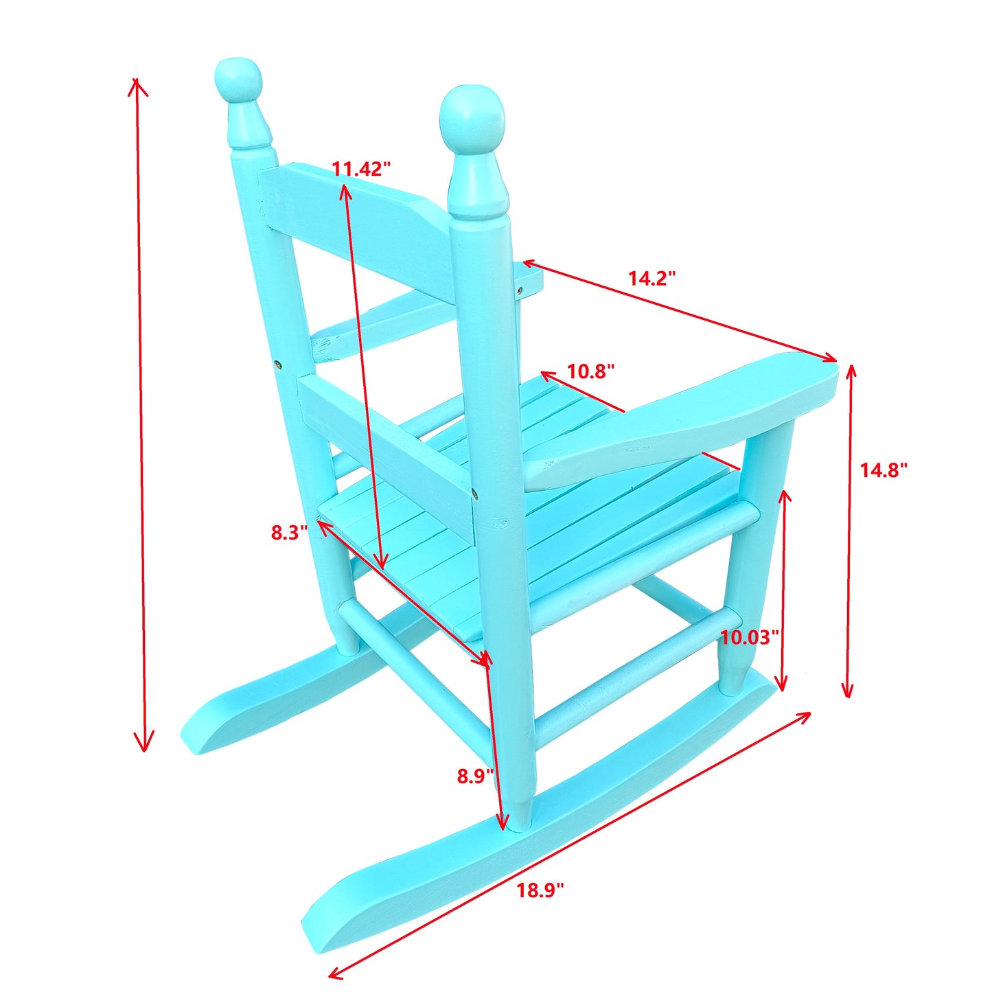 Children's Rocking Chair Indoor Or Outdoor, Suitable For Kids, Durable - Light Blue