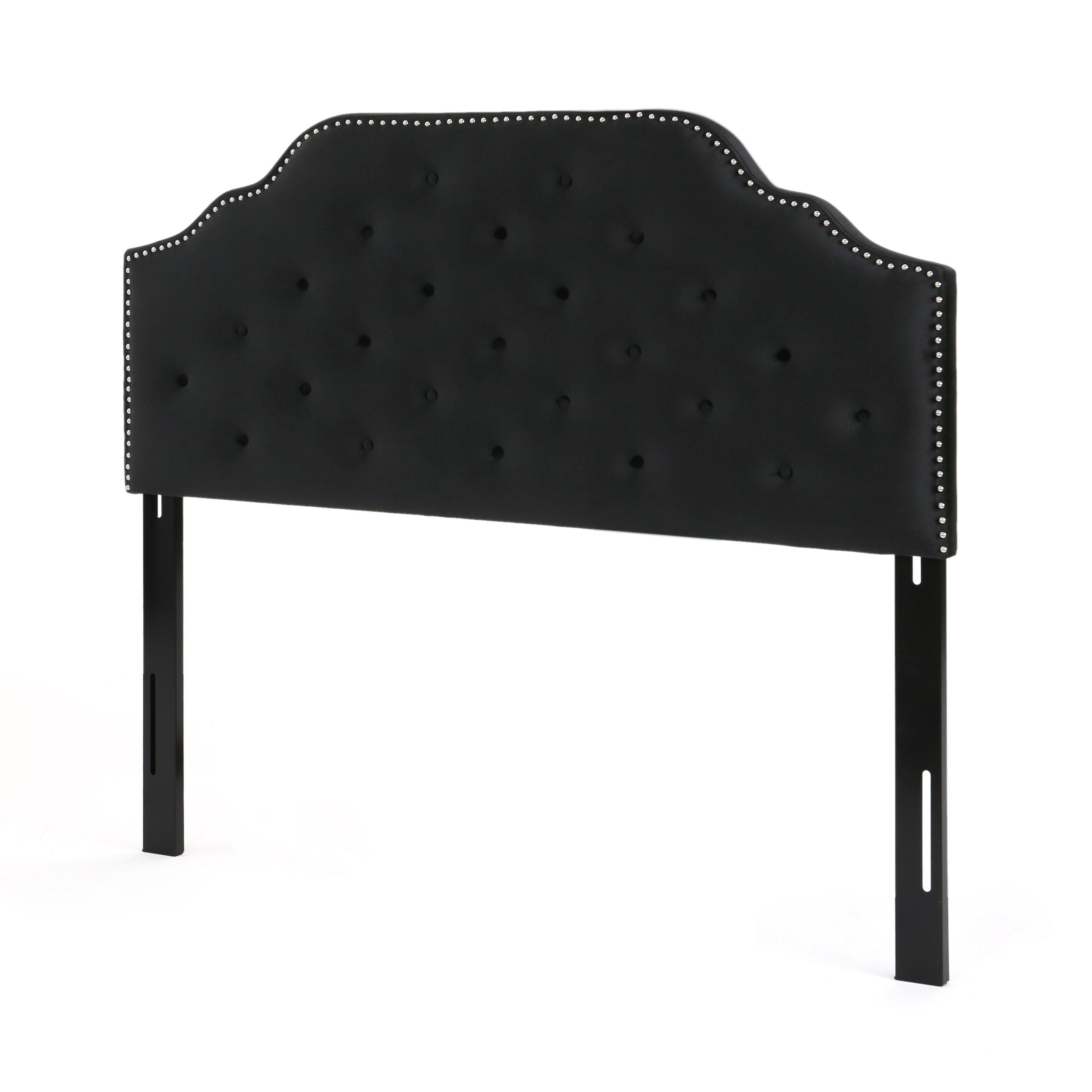 Charismatic - Queen & Full Size Headboard With Button Tufting And Nailhead Trim - Black