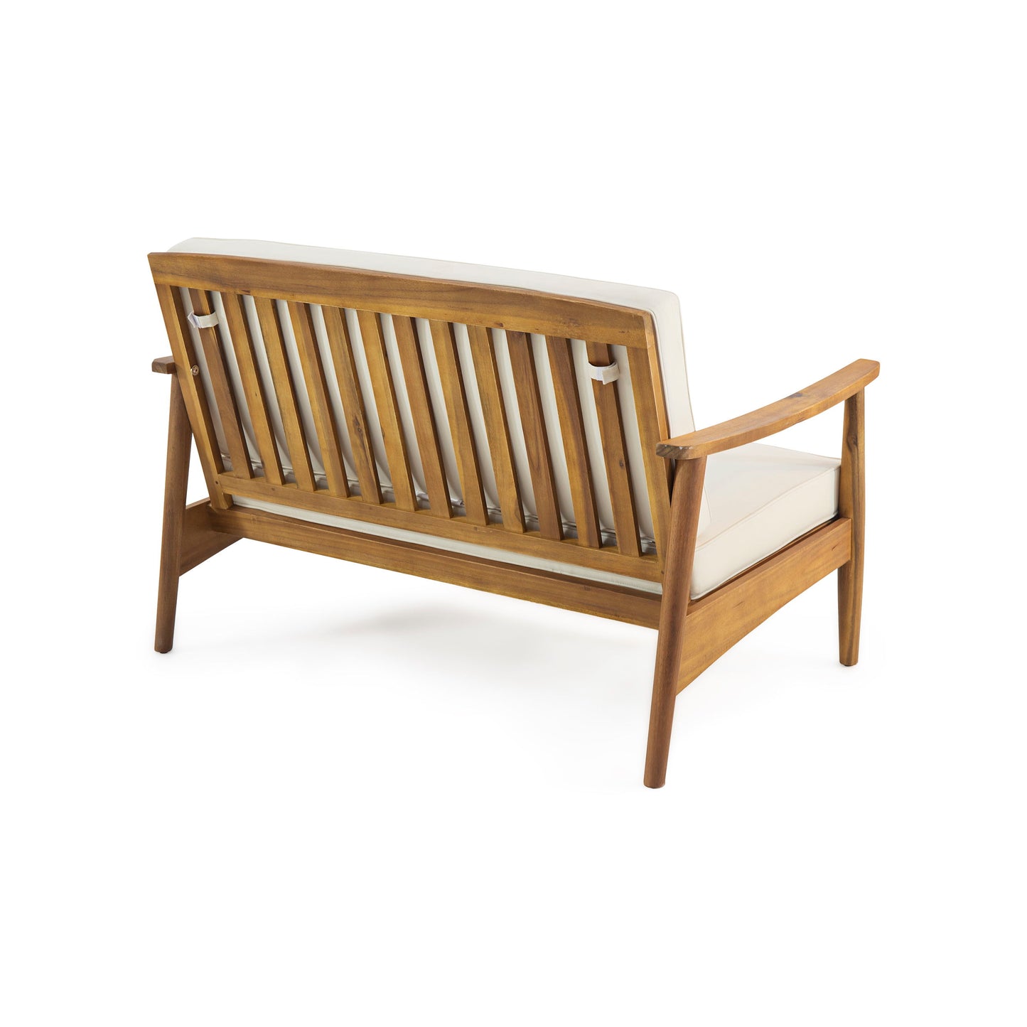 2 Piece Patio Set With Slatted Back Loveseat And Coffee Table - Teak