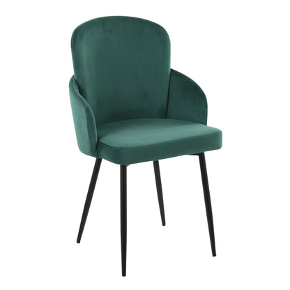 Dahlia - Contemporary Dining Chair (Set of 2) - Black / Green