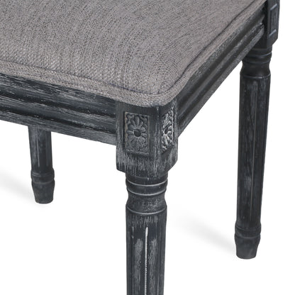 French Country Dining Chair Set With Upholstered Seats And Weathered - Gray