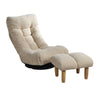 Japanese Style Single Reclining Sofa Chair With Adjustable Features Cotton For Balcony And Leisure - White