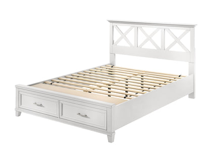 Queen X Storage Bed - White