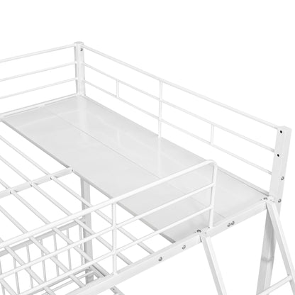 Full Over Twin & Twin Bunk Bed, Triple Bunk Bed With Drawers And Guardrails - White
