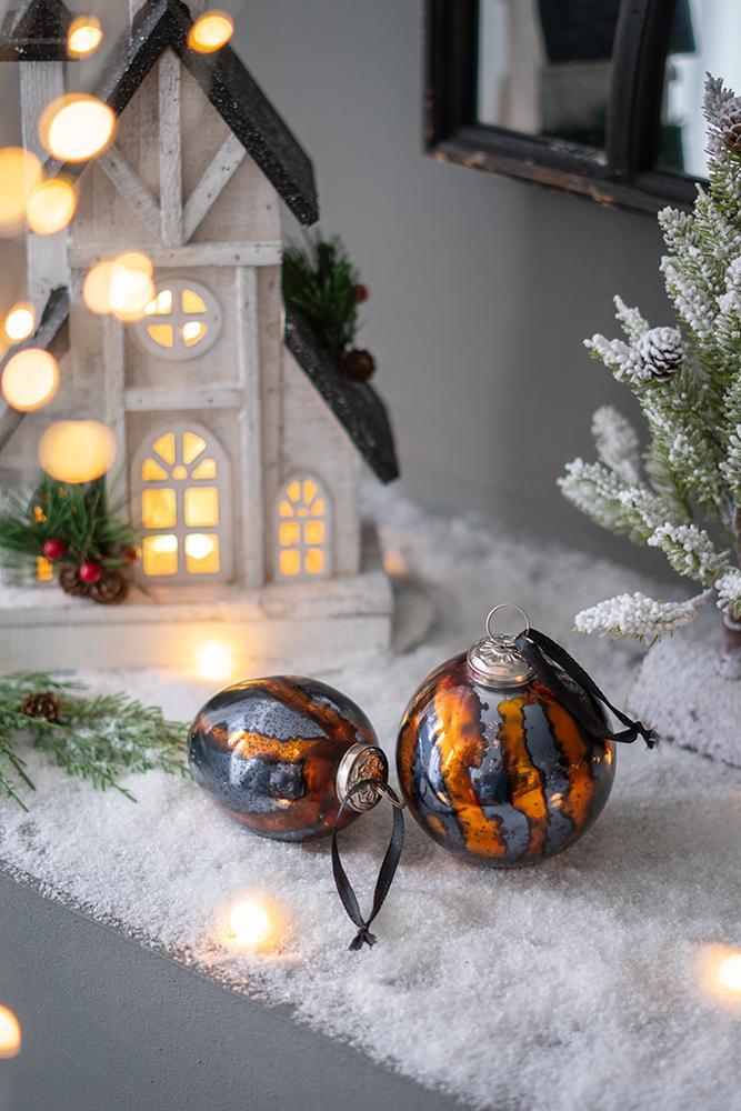 Christmas Ball Ornaments, Glass Decorative Hanging Ball Christmas Tree Ornaments, For Holiday Party Decorations (Set of 6) - Multi