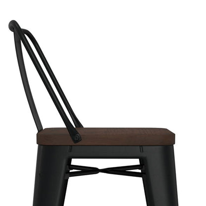 Rayne - Mid Century & Industrial Counter Height Stool (Set of 4) - Black