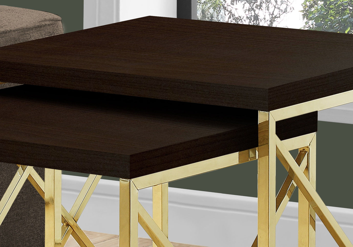 Nesting Table, Side, End, Accent, Contemporary & Modern (Set of 2) - Espresso