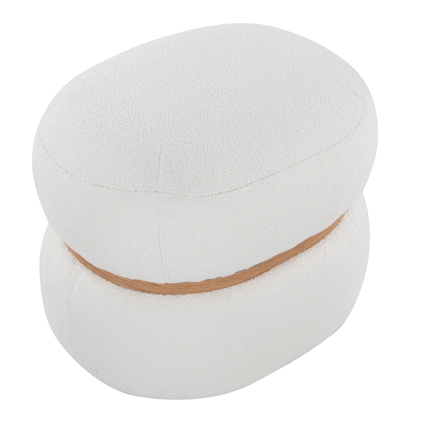 Cinch - Contemporary Pouf Ottoman - Cream / Natural