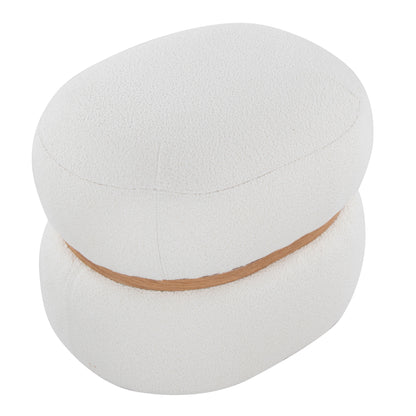 Cinch - Contemporary Pouf Ottoman - Cream / Natural