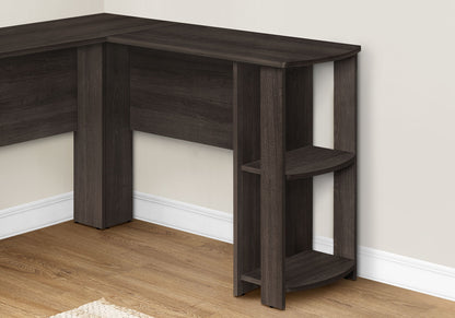 Computer Desk, Home Office, Corner, Storage Shelves, L Shape, Laptop, Contemporary & Modern - Oak