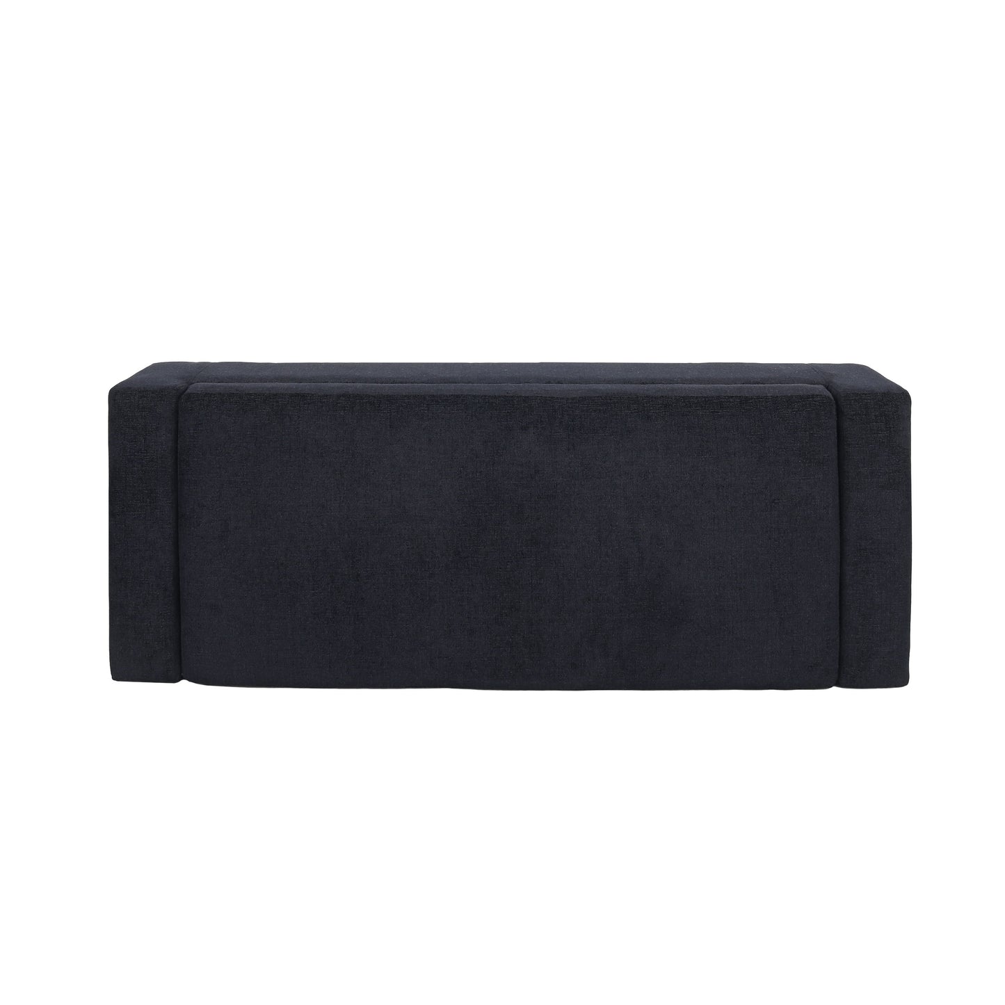 Textured Fabric Ottoman Bench With Hinged Lid - Dark Blue