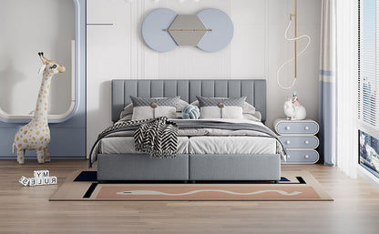 King Size Upholstered Platform Bed With A Hydraulic Storage System - Gray
