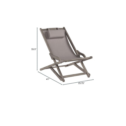 Arcadia - Outdoor Sling Chair With Pillow - Gray