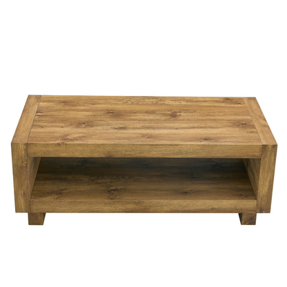 Modern Minimalist Rectangular Coffee Table Measuring Embodies The Simple Charm Of Mid Century Aesthetics, Adding A Touch Of Elegance To Your Living Room - Natural Wood