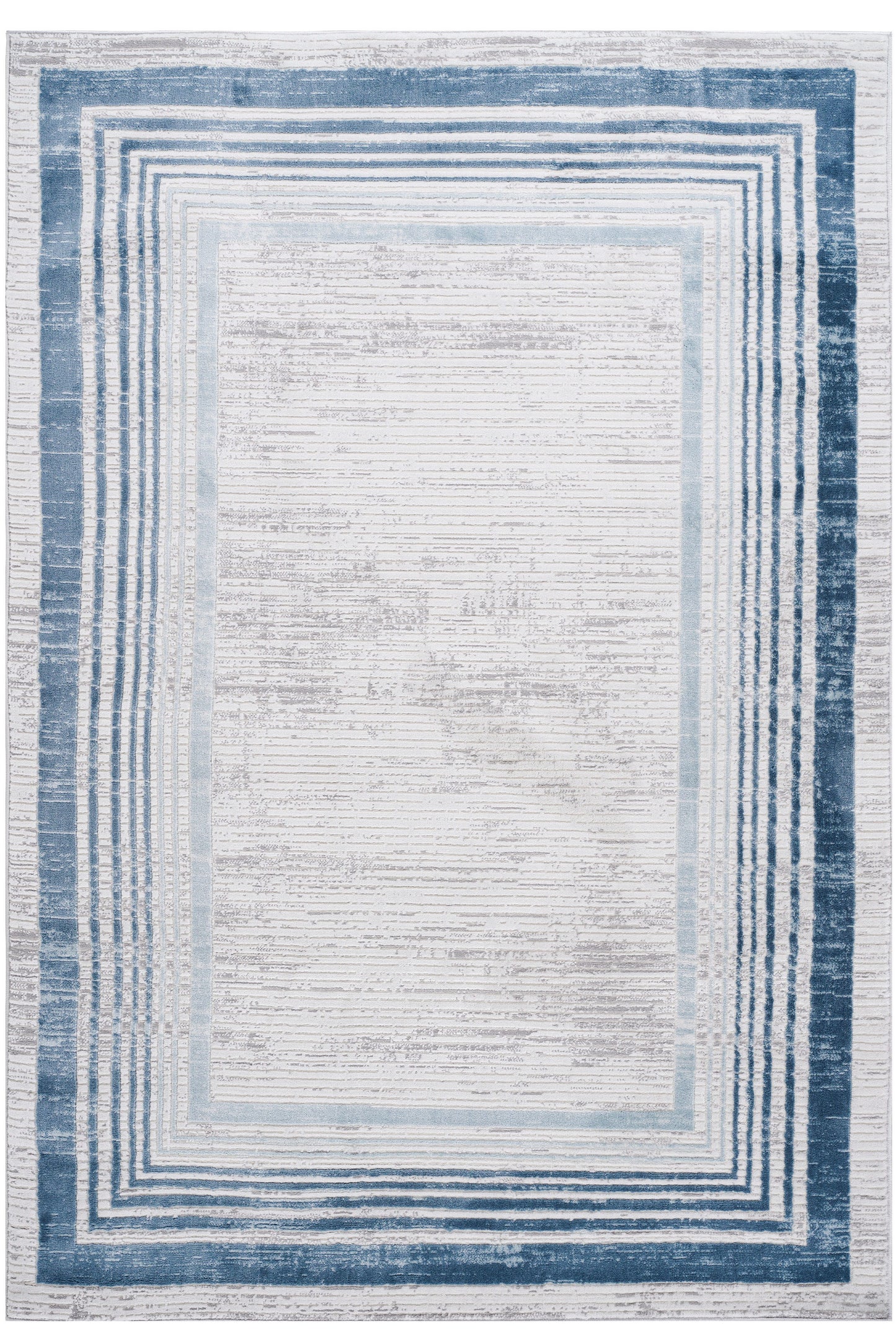 Marfi - 5' X 7' Bordered Area Rug - Blue / Ivory