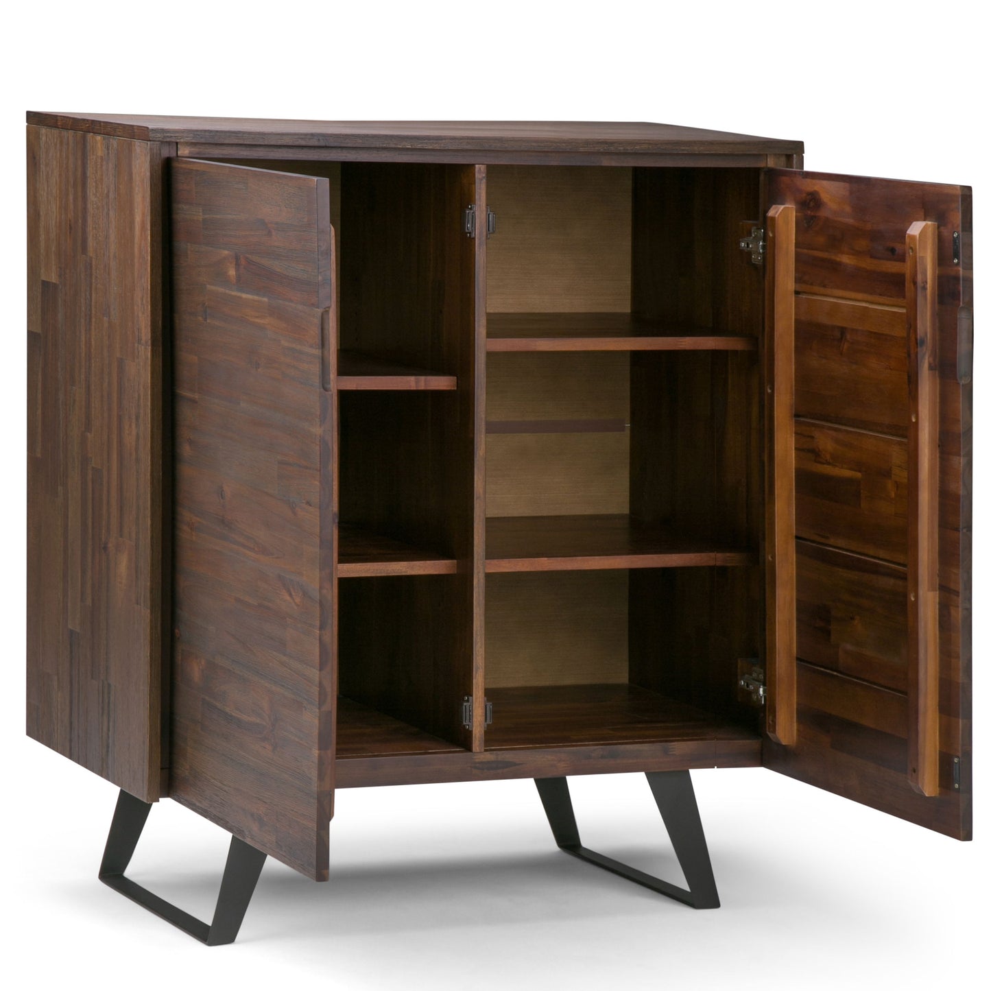 Lowry - Medium Storage Cabinet - Distressed Charcoal Brown