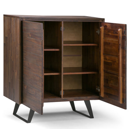 Lowry - Medium Storage Cabinet - Distressed Charcoal Brown