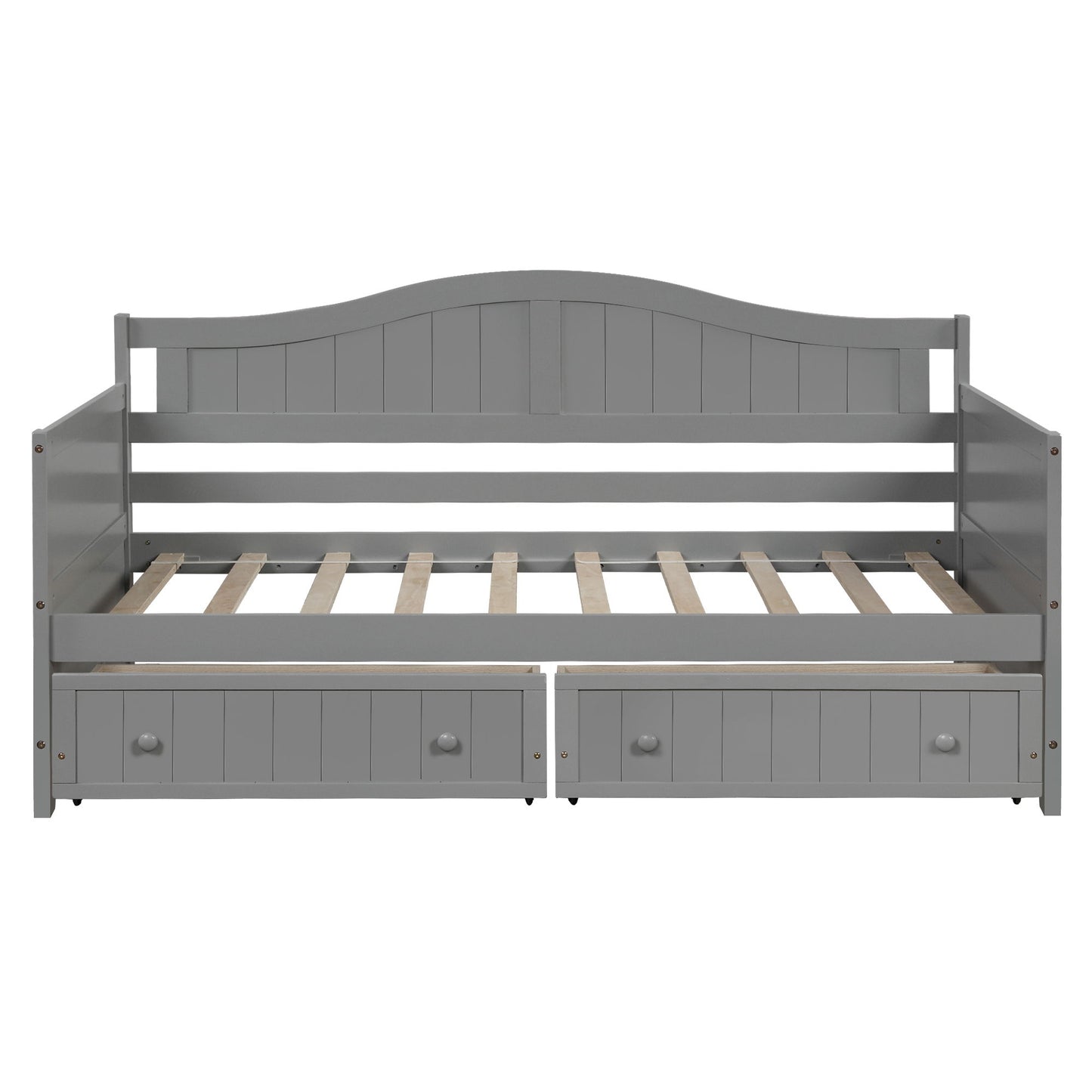 Twin Daybed With 2 Drawers, Sofa Bed For Bedroom Living Room, No Box Spring Needed - Gray