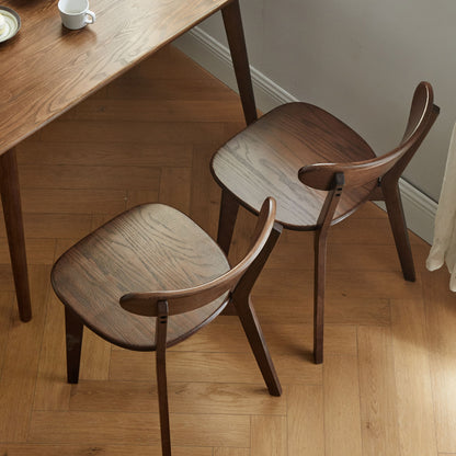 Simple Dining Chair, Solid Chair Table For Living Room Chair - Dark Natural