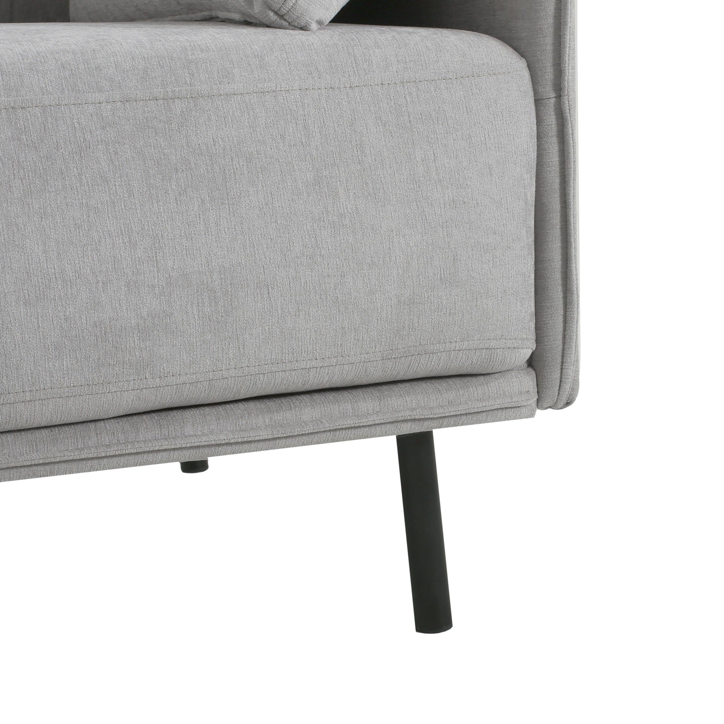 Vintage Lounge Chair With Polyester Upholstery, Solid Wood Frame & Steel Legs - Gray