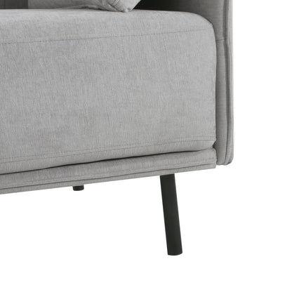 Vintage Lounge Chair With Polyester Upholstery, Solid Wood Frame & Steel Legs - Gray