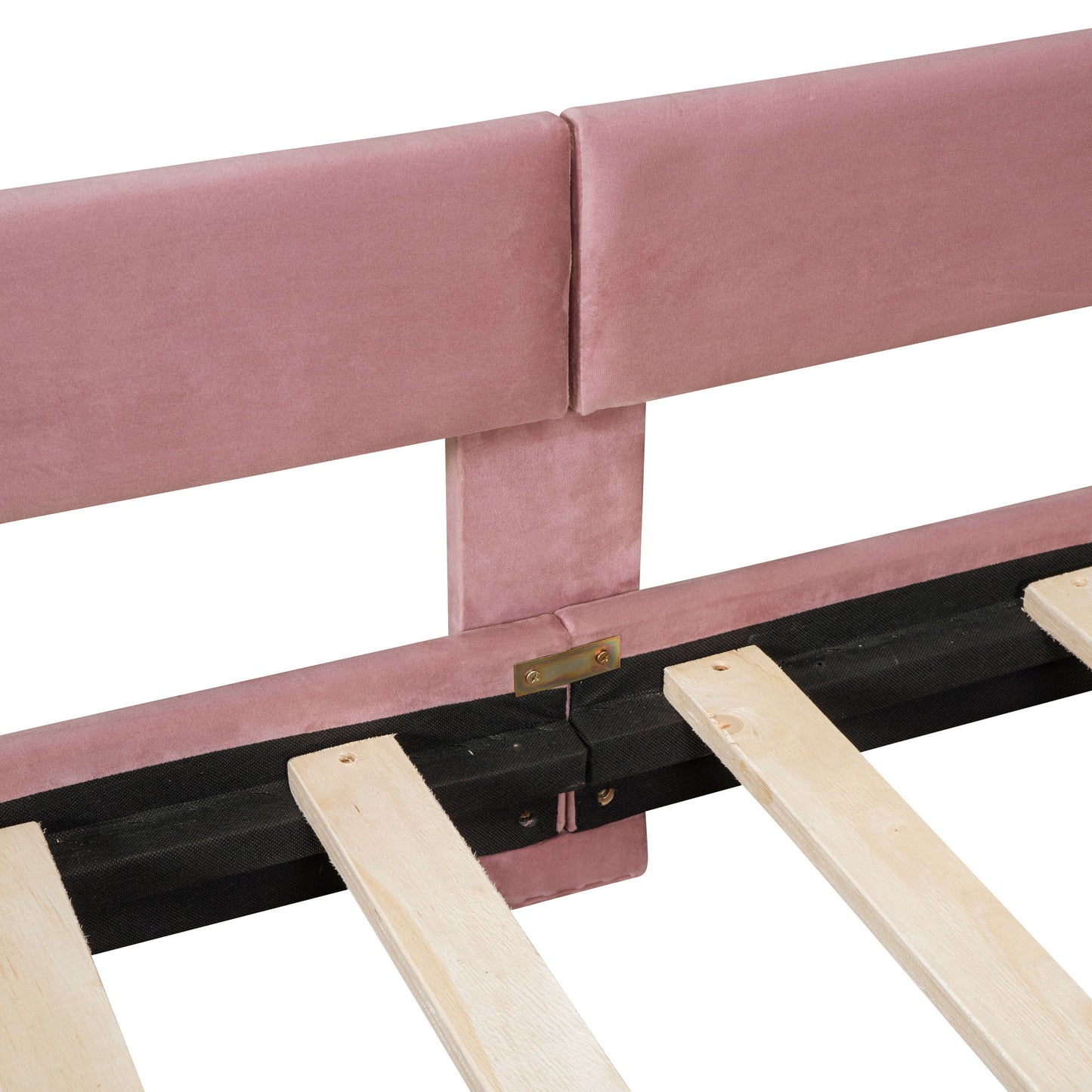 Twin Size Upholstered Daybed With Rabbit Ear Shaped Headboard - Pink