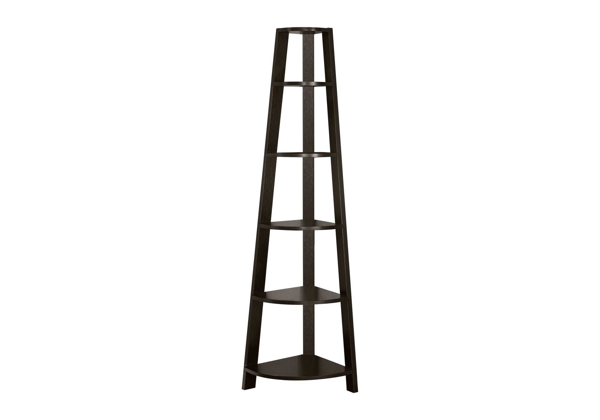 Bookshelf, Bookcase, Etagere, Corner, 5 Tier, For Office, Contemporary & Modern - Espresso