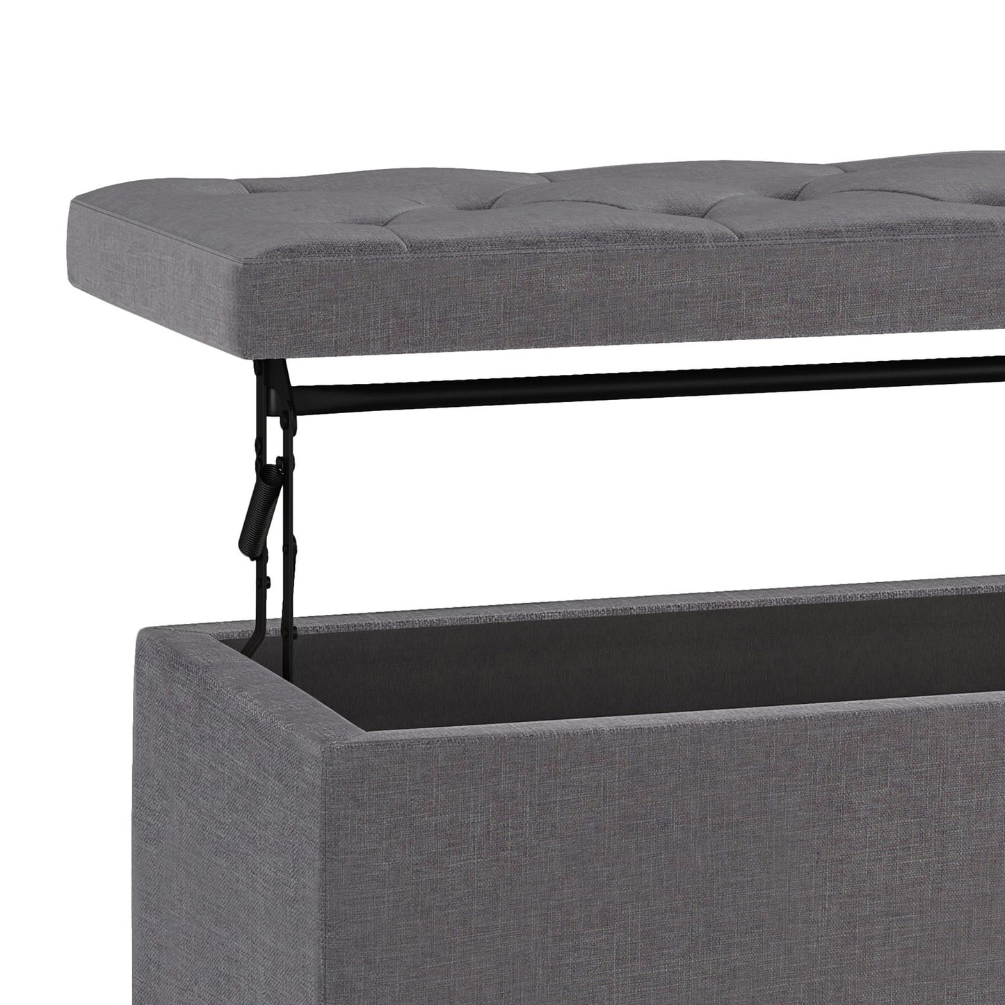 Hamilton - Lift Top Rectangular Storage Ottoman - Slate Gray