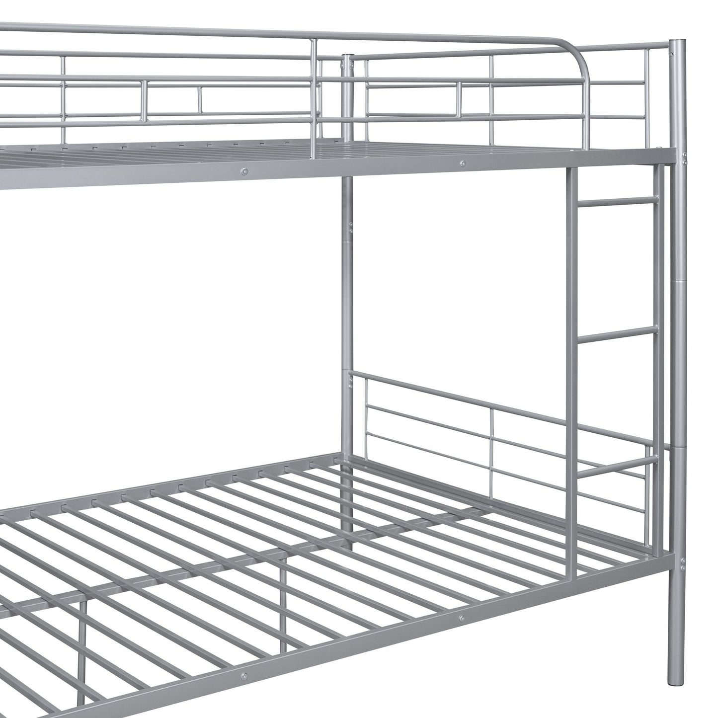 Full Over Full Metal Bunk Bed - Sliver