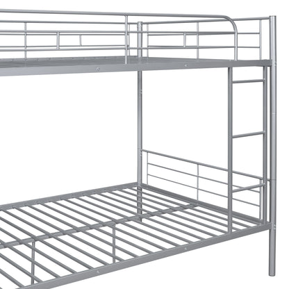 Full Over Full Metal Bunk Bed - Sliver