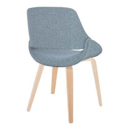 Fabrico - Mid-Century Modern Dining Chair (Set of 2) - Natural / Blue