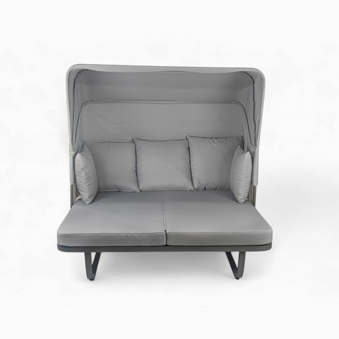 Outdoor Patio Daybed Rattan Daybed Outdoor Sunbed With Detachable Pillows For Patio, Backyard, Pool - Gray