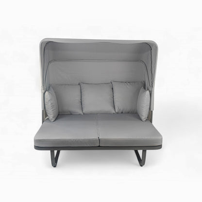 Outdoor Patio Daybed Rattan Daybed Outdoor Sunbed With Detachable Pillows For Patio, Backyard, Pool - Gray