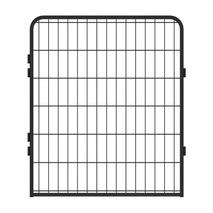 12 Panels Heavy Duty Metal Playpen With Door, Dog Fence Pet Exercise Pen For Outdoor - Black