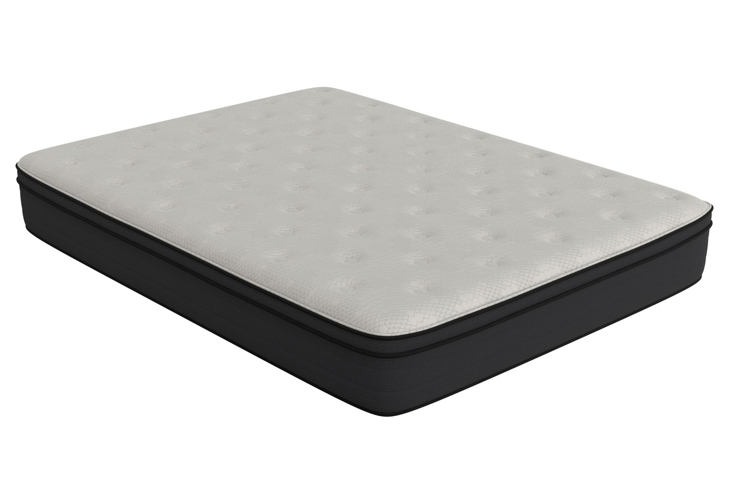 12" California King Euro Top Hybrid Memory Foam Mattress - White / Black