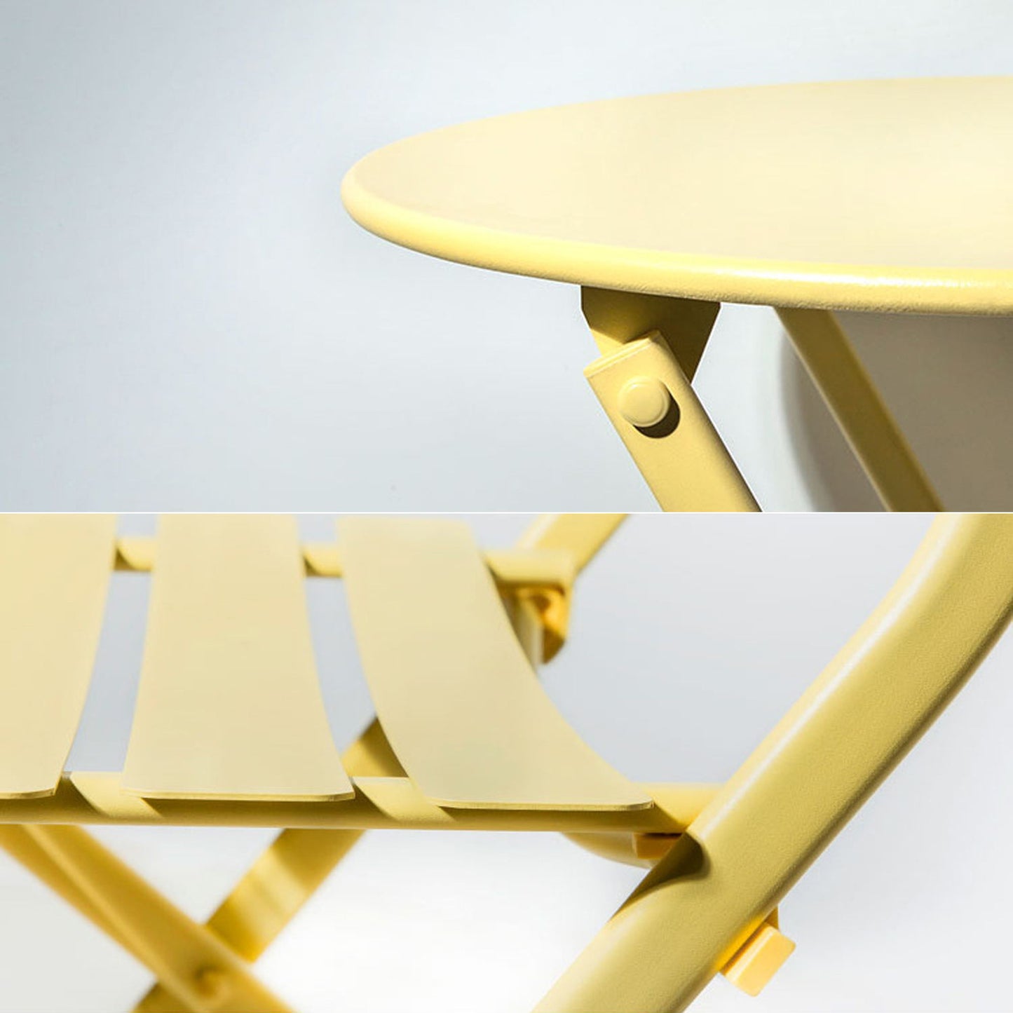 3 Piece Patio Bistro Set Of Foldable Round Table And Chairs - Yellow