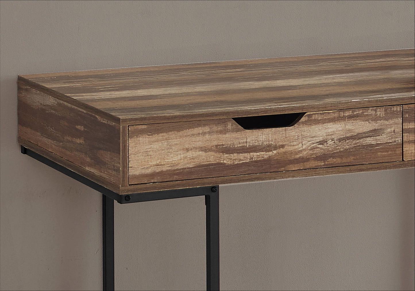 Computer Desk For Home Office, Laptop, Storage Drawers, Contemporary Versatile Placement - Brown