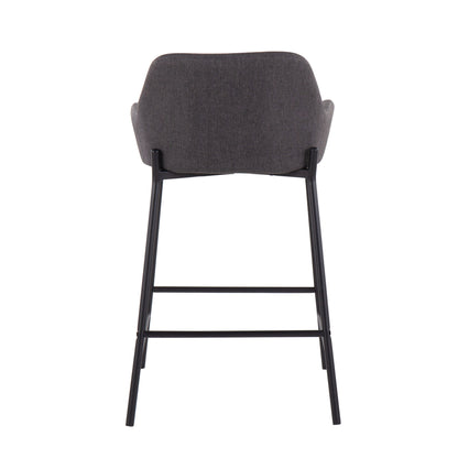 Daniella - Industrial Fixed Height Counter Stool (Set of 2) - Black / Charcoal
